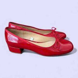 a new day Red Patent Low Block Heel Ballet Pumps